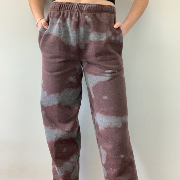 Pants - Bleach dyed high waisted joggers